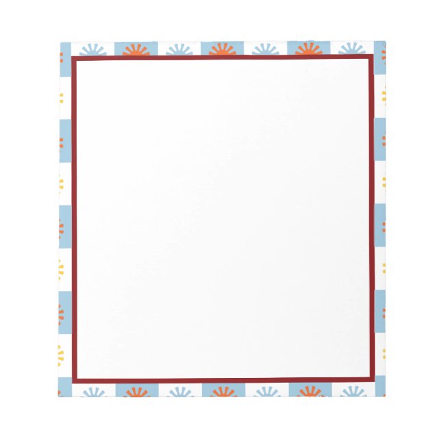 Cuaderno con borde de explosión de sol azul de Bur (Frente)