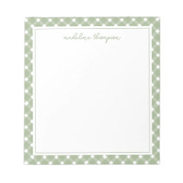 Cuaderno con borde de gingham verde salvia básico