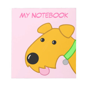 Cuaderno con cara de perro cachorro de dibujos ani