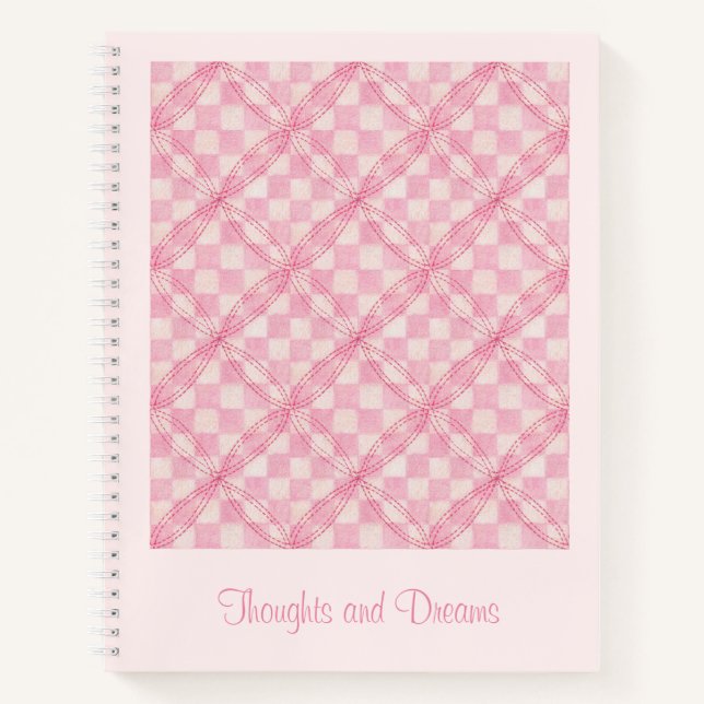 CUADERNO CON COLCHA DE CORAZÓN ROSA 8.5x11 + Texto (Anverso)