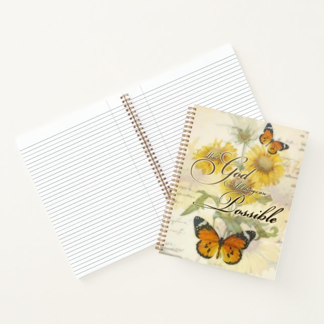 Cuaderno Con Dios girasoles y mariposa   (Interior)