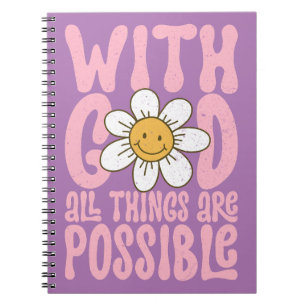 Cuaderno Con Dios todas las cosas posibles Retro Daisy Chri