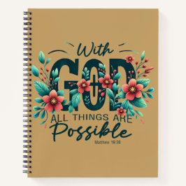 Cuaderno Con Dios Todas las Cosas son Posibles | Cristiano