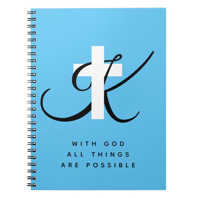 Cuaderno Con Dios Todas las Cosas Son Posibles Cruz cristia (Frente)
