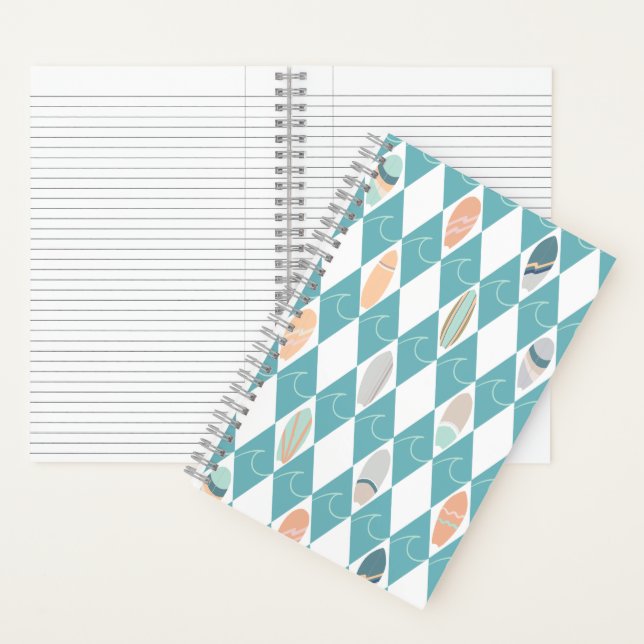 Cuaderno con diseño boho de playa y surf (Interior)