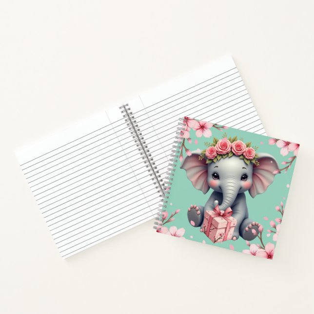 Cuaderno con diseño de elefante. (Interior)