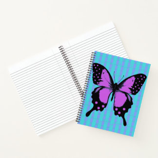 Cuaderno con diseño de mariposa punk bonito
