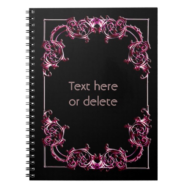 Cuaderno con el adorno floral hermoso (Frente)