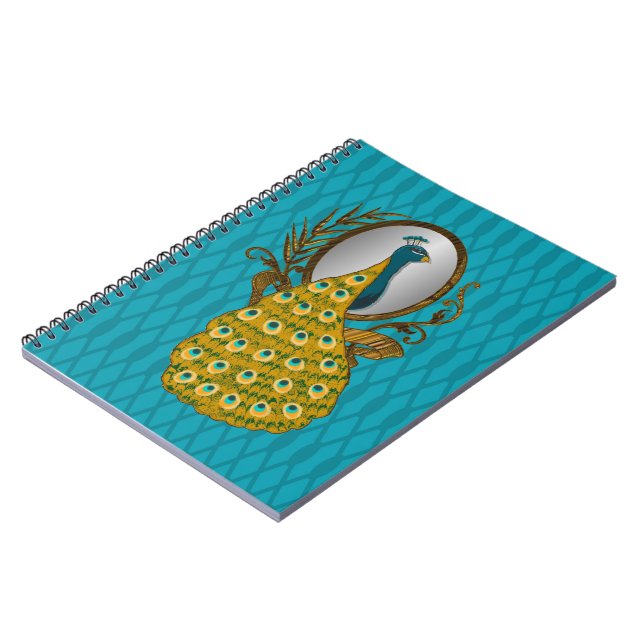 Cuaderno con el pavo real que admira su reflexión (Lado Izquierdo)