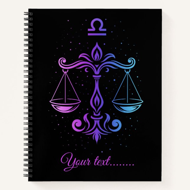 Cuaderno con el signo zodiacal Libra. (Anverso)