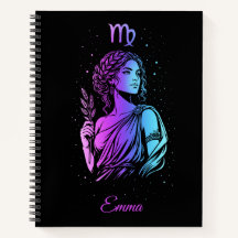 Cuaderno con el signo zodiacal Virgo.