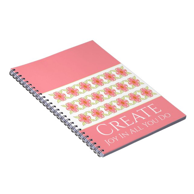 Cuaderno Con estampado floral rosa Artsy (Lado Derecho)