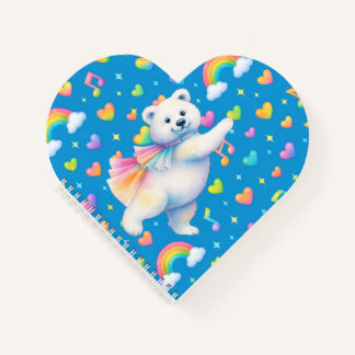 Cuaderno con forma de corazón de oso polar bailand