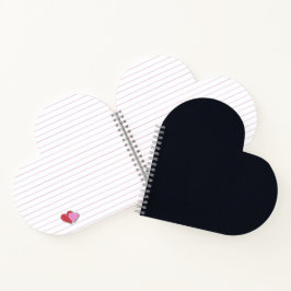 Cuaderno con forma de espiral de cardíaco de textu