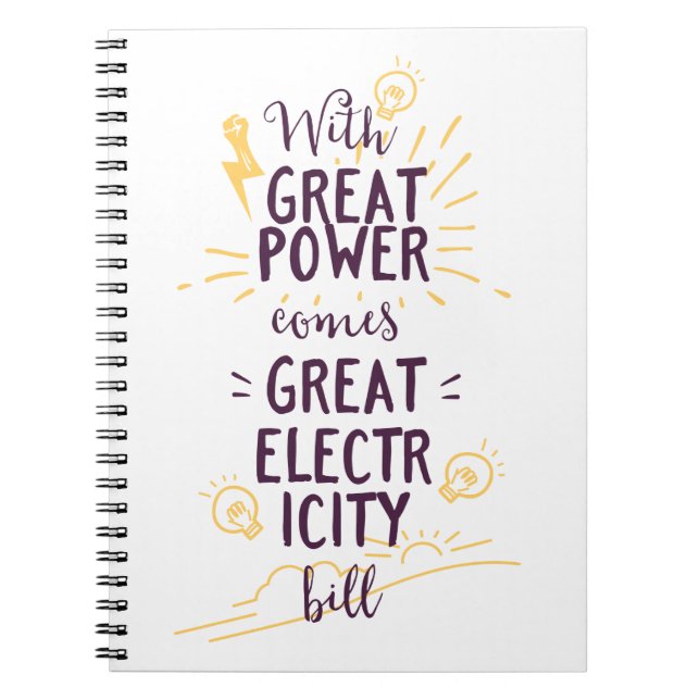 Cuaderno Con gran potencia llega la gran factura de electri (Frente)