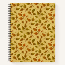 Cuaderno con hojas de otoño