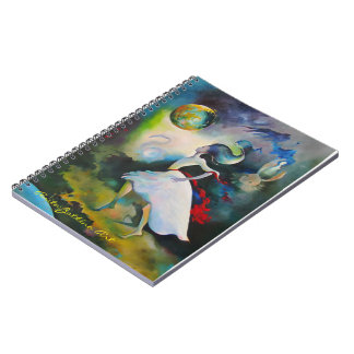 Cuaderno con la cubierta surrealista del arte