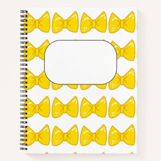Cuaderno con lazo amarillo brillante