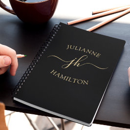 Cuaderno con letra inicial de monograma elegante