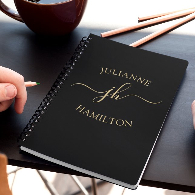 Cuaderno con letra inicial de monograma elegante (Subido por el creador)