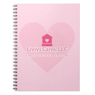 Cuaderno con logotipo de Liviys Cares
