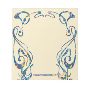 Cuaderno con marco de arte nuevo floral