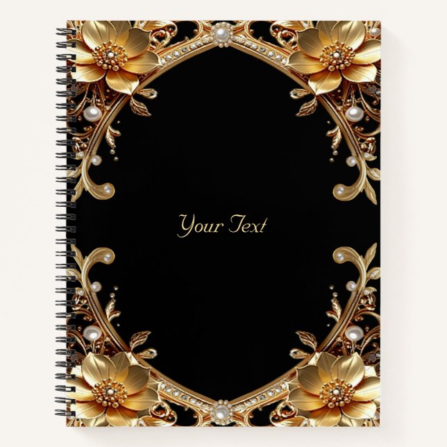 Cuaderno con Marco de Oro Elegante (Anverso)