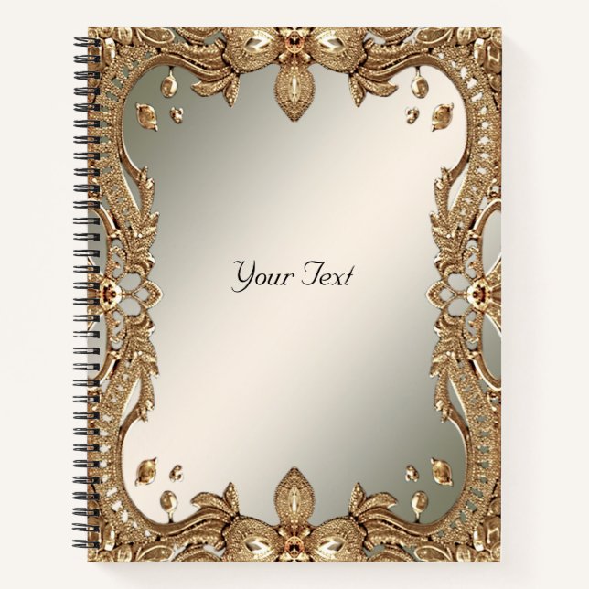 Cuaderno con Marco Dorado Ornamentado (Anverso)