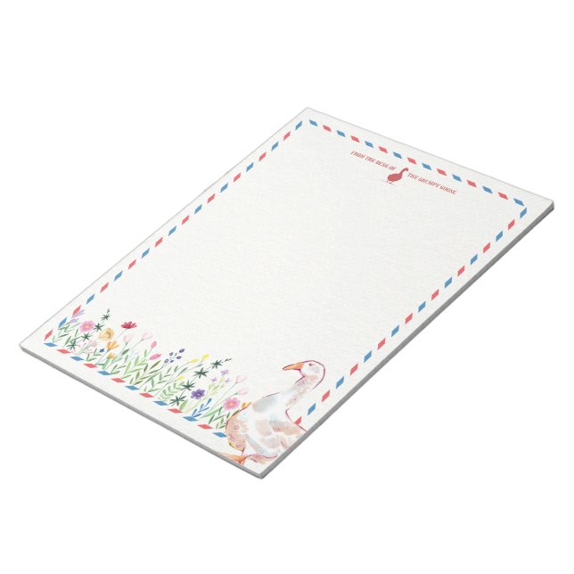 Cuaderno con membrete de ganso gruñón ilustrado (Lado Derecho)