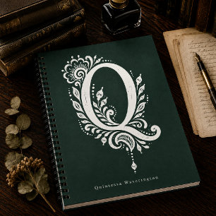 Cuaderno con monograma botánico de linóleo de la l