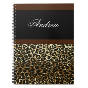 Cuaderno con monograma del estampado leopardo