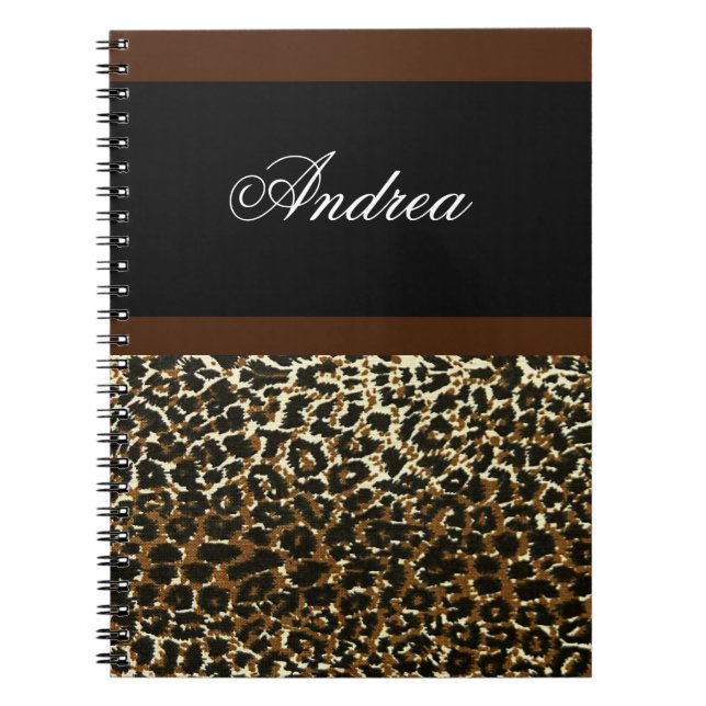 Cuaderno con monograma del estampado leopardo (Frente)