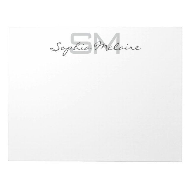 Cuaderno con monograma elegante y letra personaliz (Frente)
