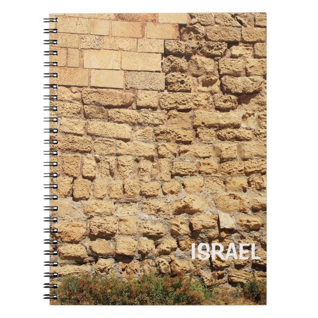 Cuaderno con muro de piedra en Israel (Frente)