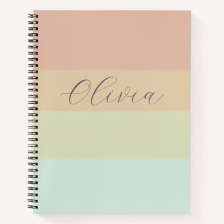 Cuaderno con nombre Olivia gradiente de salvia ros