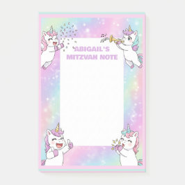 Cuaderno con nota de Mitzvah personalizada Unicorn