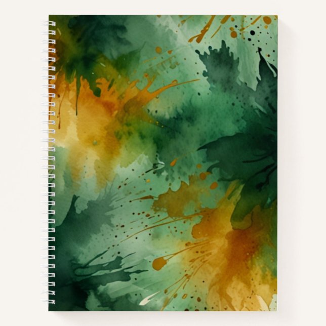 Cuaderno con patrón de acuarela (Anverso)