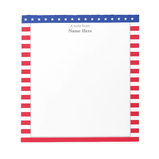 Cuaderno con patrón de estrellas y marco a rayas r (Frente)