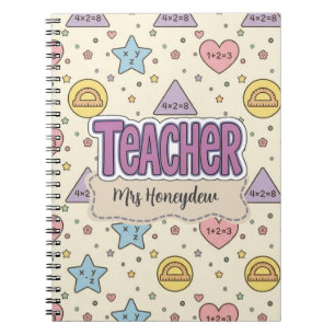 Cuaderno con patrón de formas lindas para maestros
