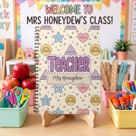 Cuaderno con patrón de formas lindas para maestros