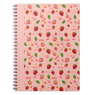Cuaderno con Patrón de Fresa Adorable