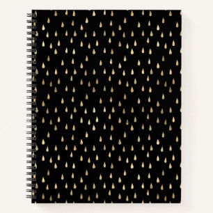 Cuaderno con patrón de gotas de lluvia en hoja de