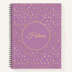 Cuaderno con patrón de gotas de lluvia en hoja de