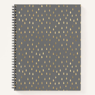 Cuaderno con patrón de gotas de lluvia en hoja de