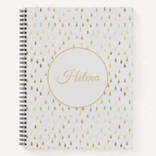 Cuaderno con patrón de gotas de lluvia en hoja de