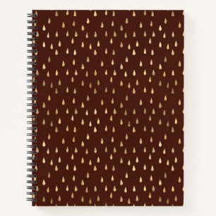 Cuaderno con patrón de gotas de lluvia en lámina d