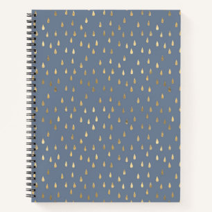 Cuaderno con patrón de gotas de lluvia en lámina d