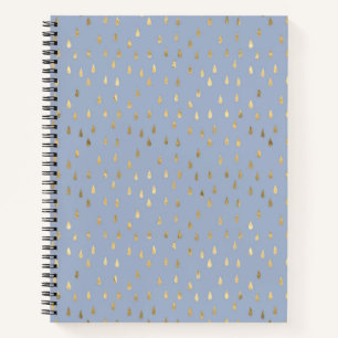 Cuaderno con patrón de gotas de lluvia en lámina d