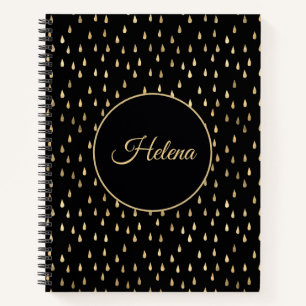 Cuaderno con patrón de gotas de lluvia en lámina d