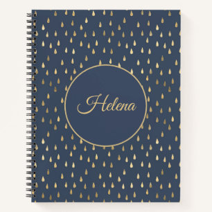 Cuaderno con patrón de gotas de lluvia en lámina d